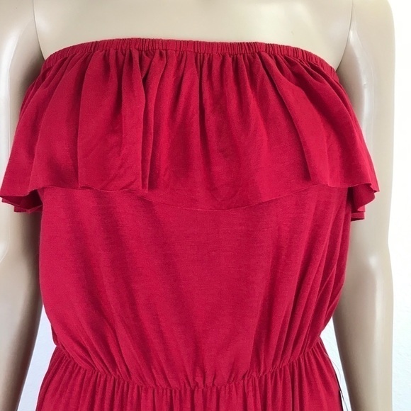 Felicity & coco  Straples off the shoulder High low Ruffle Red Maxi dress beach - Picture 9 of 10